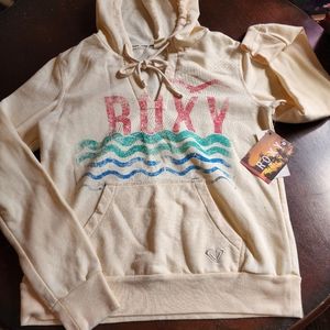 Roxy Hoodie Size Large has 2 small stain flaws new with tags